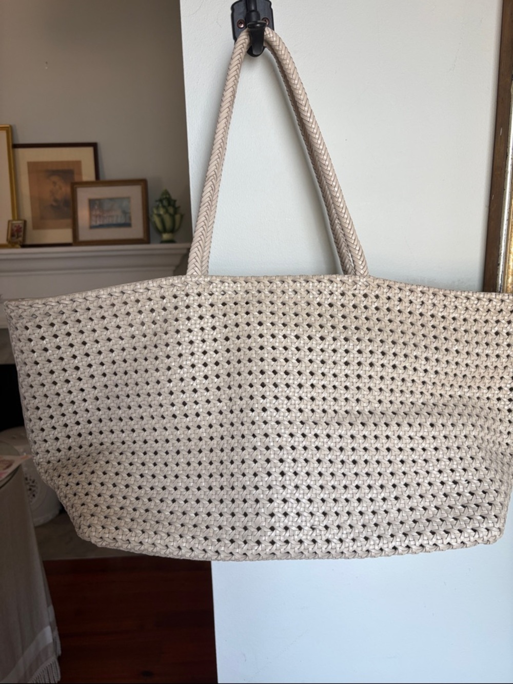 Madewell Woven Cream Tote Bag